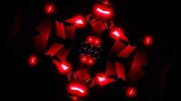 abstract red rotating fractal tunnel vj loop background. High quality 4k footage video