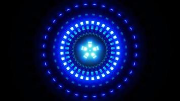 bleu cercle palpitant vaciller lumière vj boucle, l'audio visuel pour dj Danse la musique . haute qualité 4k métrage video