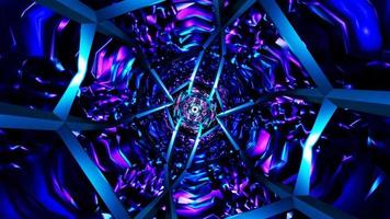abstract blue sci-fi rotating fractal tunnel vj loop background. High quality 4k footage video
