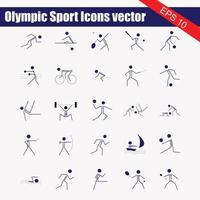 Athletic competition line icons set. Different kinds of sport. Physical exercises. Olympic competitions. Sport concept. Isolated vector illustrations. Editable stroke