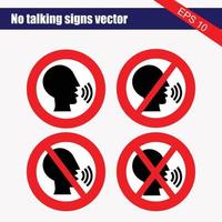 a sign showing no talking or chat is allowed vector