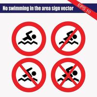 Swimming area and no swimming signs vector