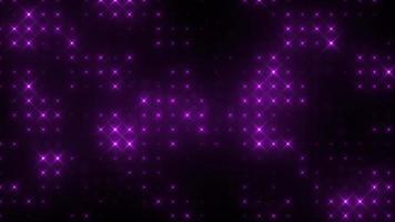 Abstract loop glowing purple bright disco wall with light bulbs abstract background. Video 4k. 60 fps