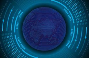 Modern Holographic Globe on Technology Background vector