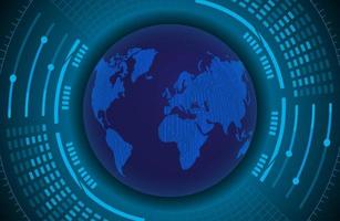 Modern Holographic Globe on Technology Background vector