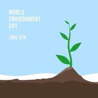 square world environment day vector greeting card