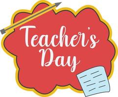 teachers day lettering text greeting illustration vector