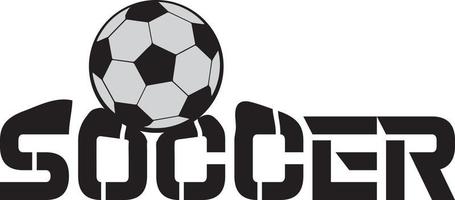 soccer text with soccer ball vector