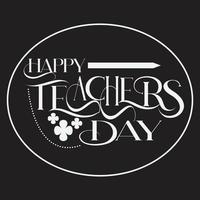 Happy teachers day text vector