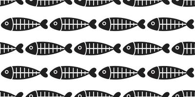 fish seamless pattern vector fish bone shark fin salmon isolated repeat background wallpaper backdrop