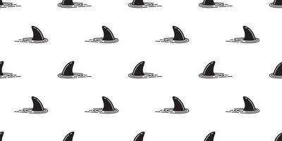 shark fin seamless pattern dolphin vector isolated whale sea ocean wave island beach tropical summer background wallpaper