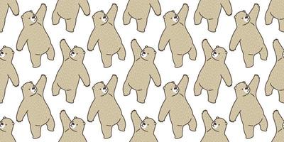 Bear seamless pattern vector panda polar bear isolated teddy background wallpaper brown