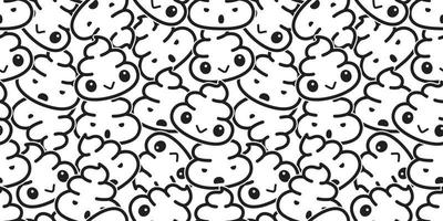 Poo Seamless pattern vector Cartoon isolated doodle illustration wallpaper background white