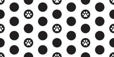 Dog Paw Seamless Pattern vector Cat Paw polka dot cartoon wallpaper tile background illustration