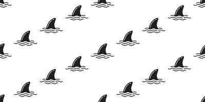 shark fin seamless pattern dolphin vector isolated whale sea ocean tropical summer repeat background wallpaper