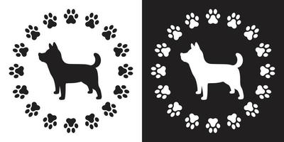 Dog logo icon paw vector cat paw illustration cartoon graphic