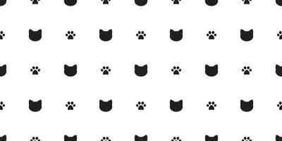 Cat seamless pattern vector kitten Cat paw isolated doodle background wallpaper