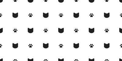 Cat seamless pattern vector kitten Cat paw isolated doodle background wallpaper