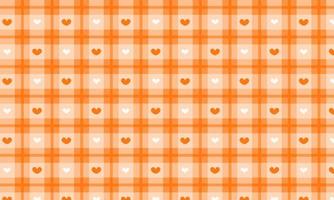 Orange Heart Checkered Pattern Background photo