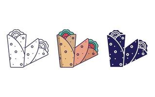 burrito vector icono