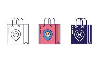 icono de vector de bolsa de compras