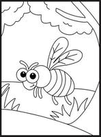 Cute Bugs and Insects Coloring pages vector