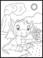 Dragon Coloring Pages for Kids vector