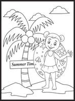 dibujos de verano para colorear para niños vector