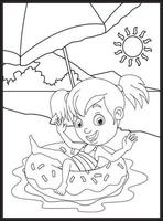 Summer Coloring Pages for Kids vector