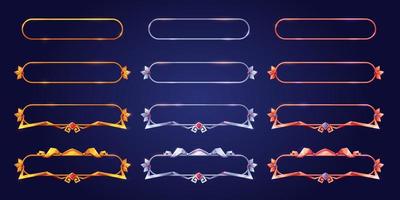 Cartoon set of medieval frames for game ui design vector