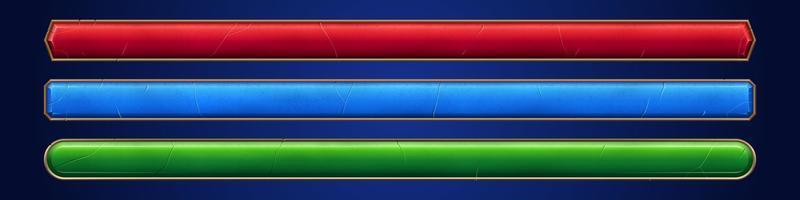 Game progress bars, banners for ui interface vector