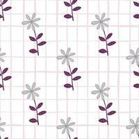 Cute flower seamless pattern. Naive art style. Hand drawn floral endless background. vector