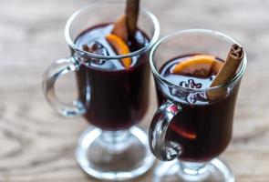 Glasses of mulled wine photo
