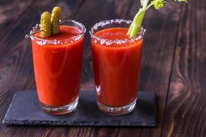 Two glasses of Bloody Mary photo