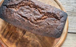 Loaf of banana-chocolate bread photo