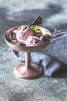Blueberry and blackberry ice-cream photo