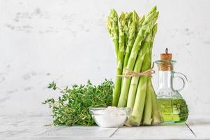 Bunch of fresh asparagus photo