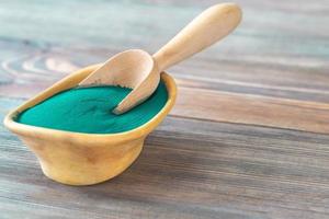 Bowl of spirulina photo