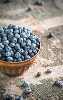 Bowl of fresh blueberries photo