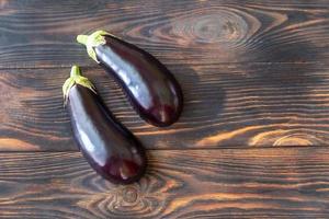Two halves of aubergine photo