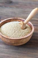 Bowl of white quinoa photo