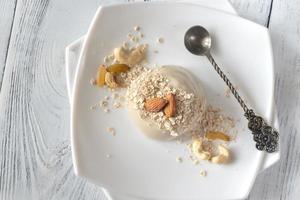 Organic oat dessert with vanilla photo