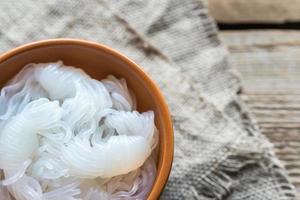 Bowl of shirataki noodles photo