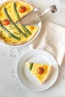 Open pie with asparagus photo