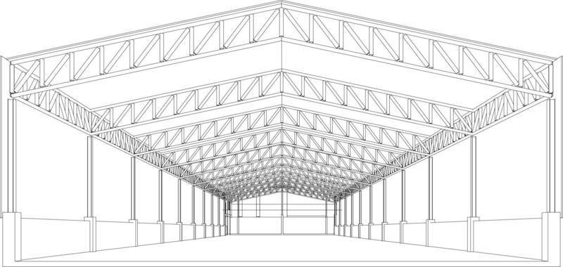 3D illustration of building project