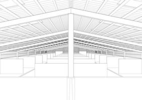 3D illustration of building project vector