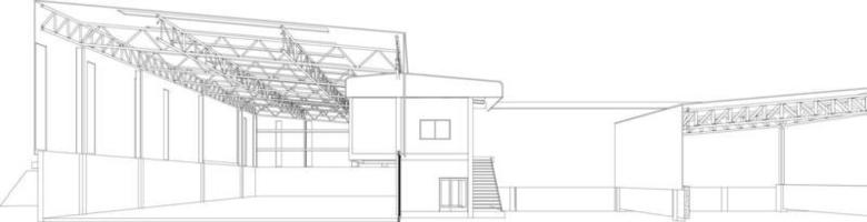 3D illustration of building project vector