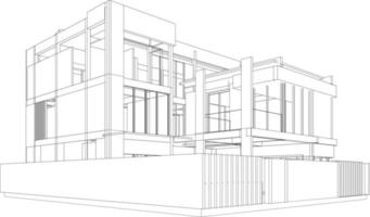 3D illustration of building project vector