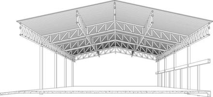 Ilustración 3D del proyecto de construcción vector