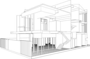 3D illustration of building project vector